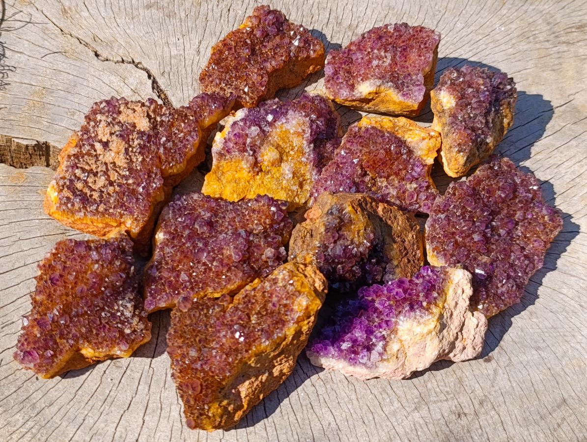 Natural Dark Purple Amethyst Clusters x 12 From Boekenhouthoek, South Africa