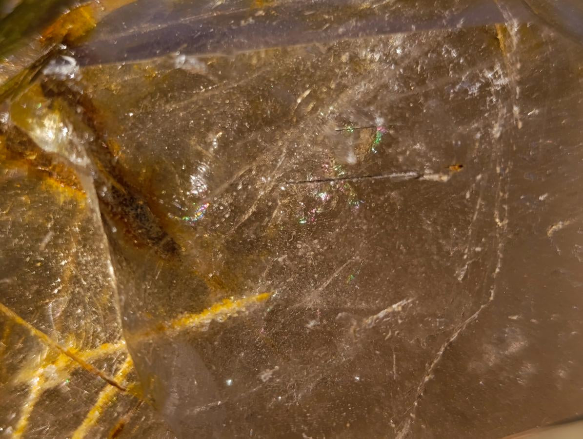 Polished Large Window Quartz Crystal with White Tourmalinated Needle Inclusions x 1 From Madagascar