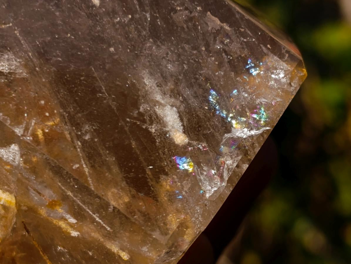 Polished Large Window Quartz Crystal with White Tourmalinated Needle Inclusions x 1 From Madagascar