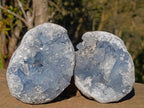 Natural Blue Celestite Geode Specimens x 3 From Sakoany, Madagascar
