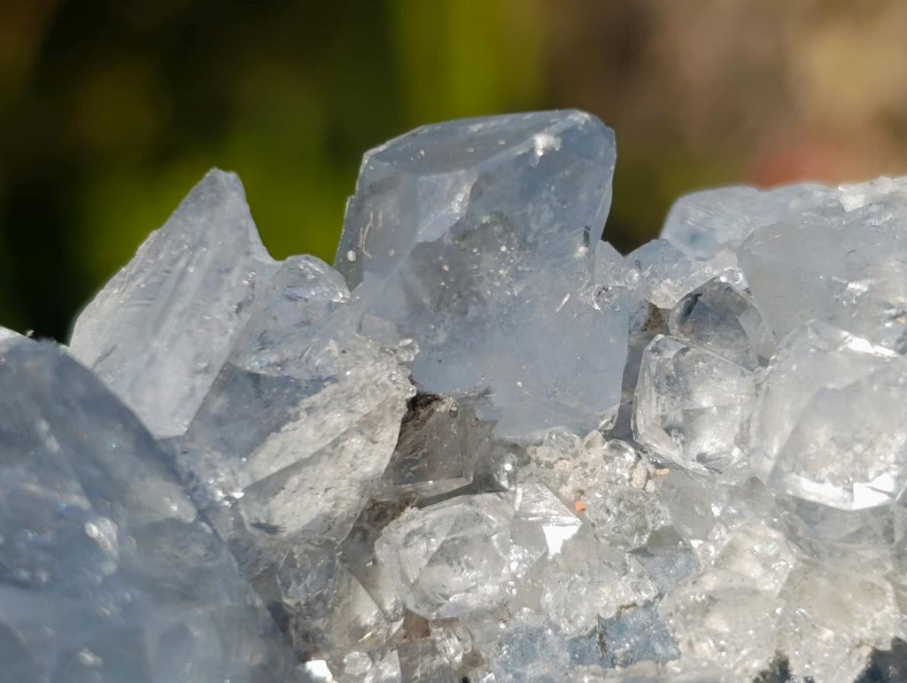 Natural Blue Celestite Geode Specimens x 3 From Sakoany, Madagascar
