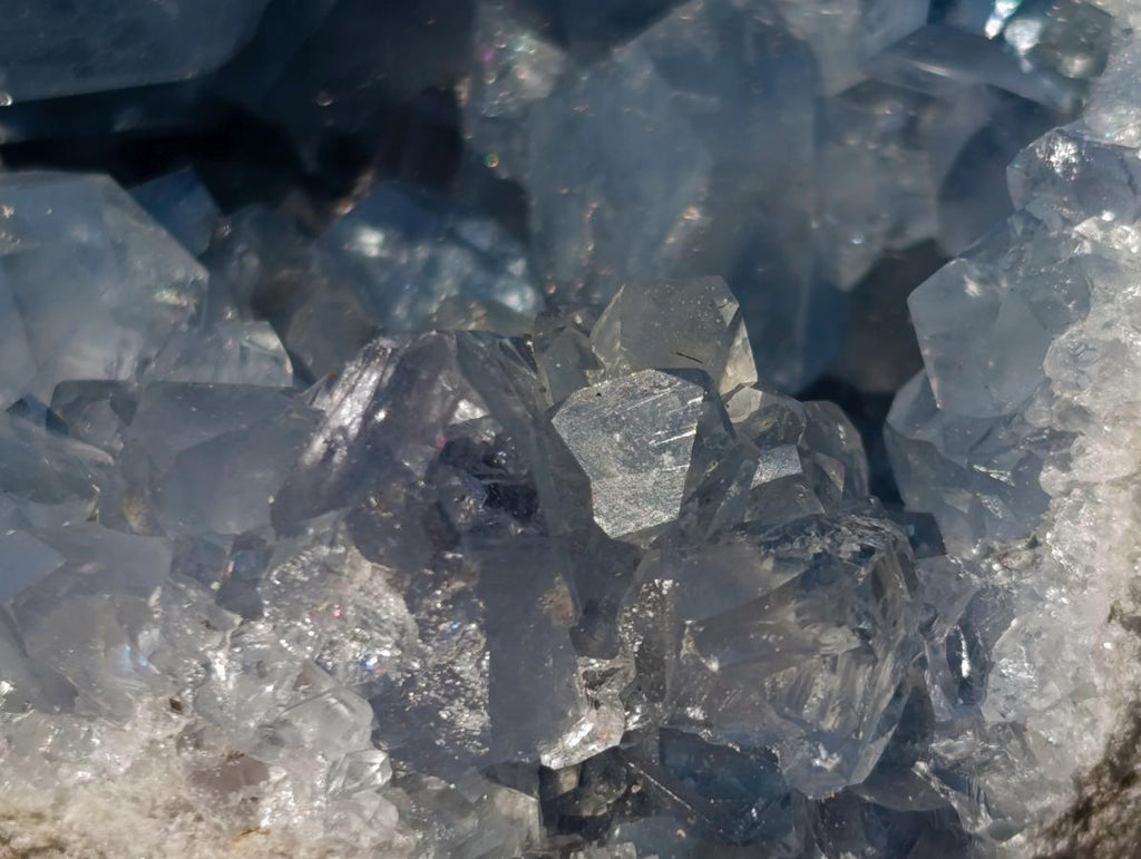 Natural Blue Celestite Geode Specimens x 3 From Sakoany, Madagascar
