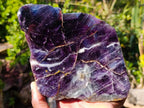 Polished One Side Watermelon Fluorite Slices x 2 From Uis, Namibia