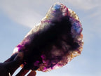 Polished One Side Watermelon Fluorite Slices x 2 From Uis, Namibia