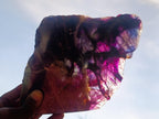 Polished One Side Watermelon Fluorite Slices x 2 From Uis, Namibia