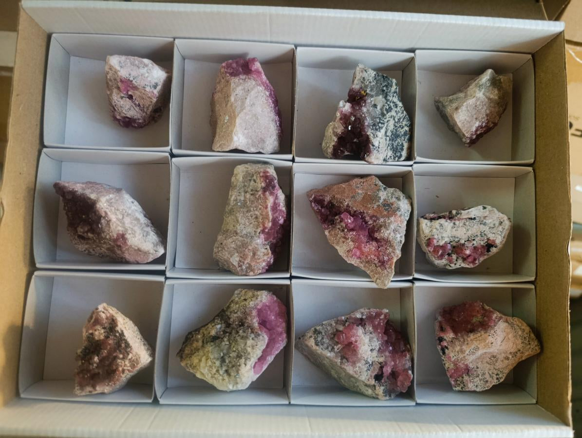 Natural Spherocobaltite Specimens x 12 From Musonoi Mine, Congo