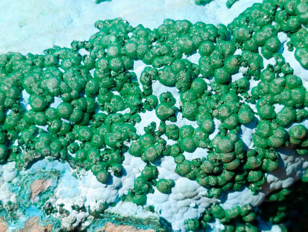 Natural Large Botryoidal Chrysocolla Specimen with Ball Malachite x 1 From Congo