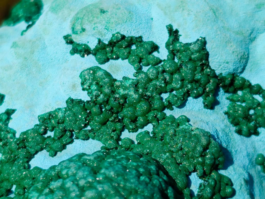 Natural Large Botryoidal Chrysocolla Specimen with Ball Malachite x 1 From Congo