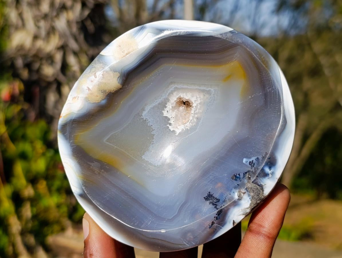Polished Banded Agate Bowls x 4 From Madagascar
