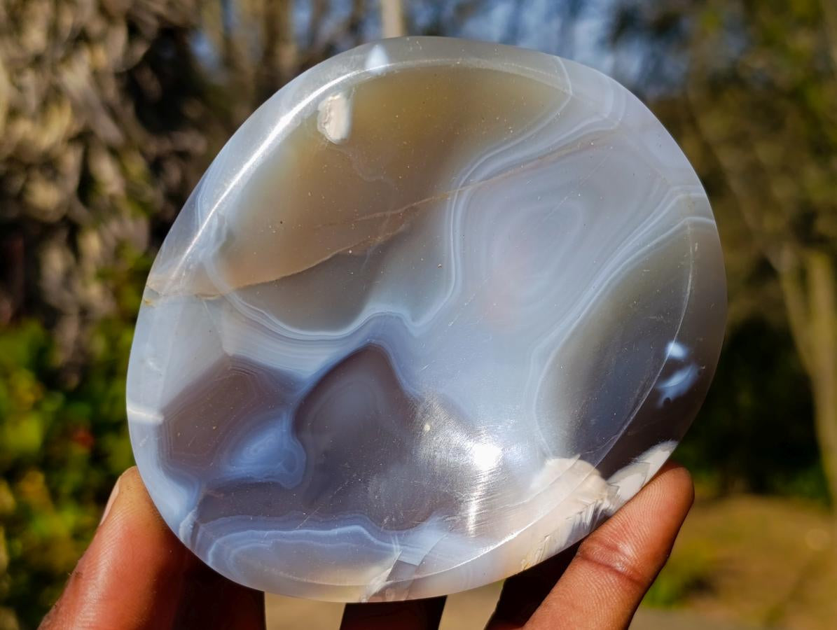 Polished Banded Agate Bowls x 4 From Madagascar