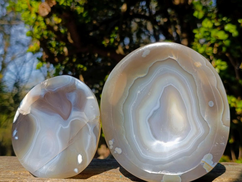 Polished Banded Agate Bowls x 4 From Madagascar