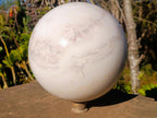 Polished XL White Marble Sphere x 1 From Rustenburg, South Africa