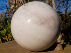 Polished XL White Marble Sphere x 1 From Rustenburg, South Africa