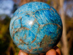 Polished Blue Apatite Spheres x 4 From Betroka, Madagascar