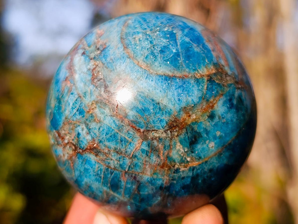 Polished Blue Apatite Spheres x 4 From Betroka, Madagascar