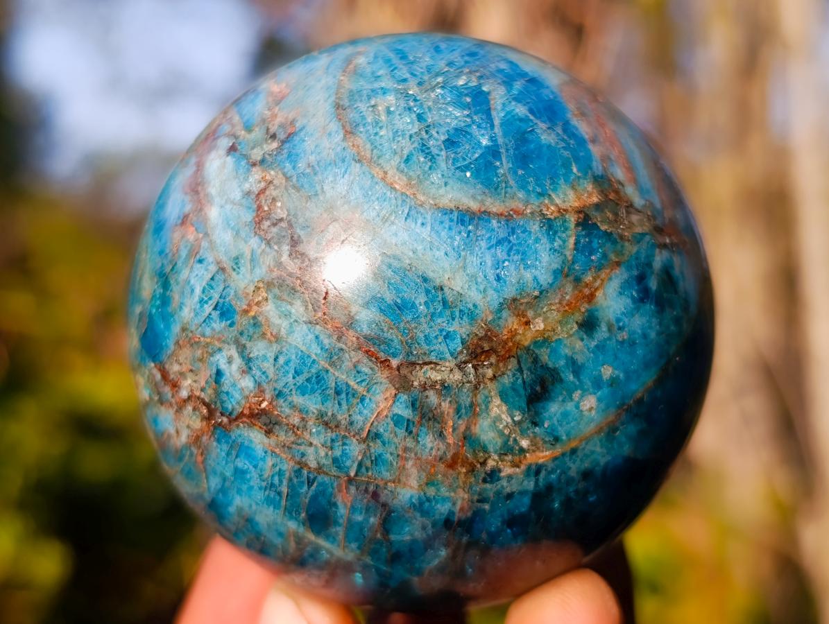 Polished Blue Apatite Spheres x 4 From Betroka, Madagascar