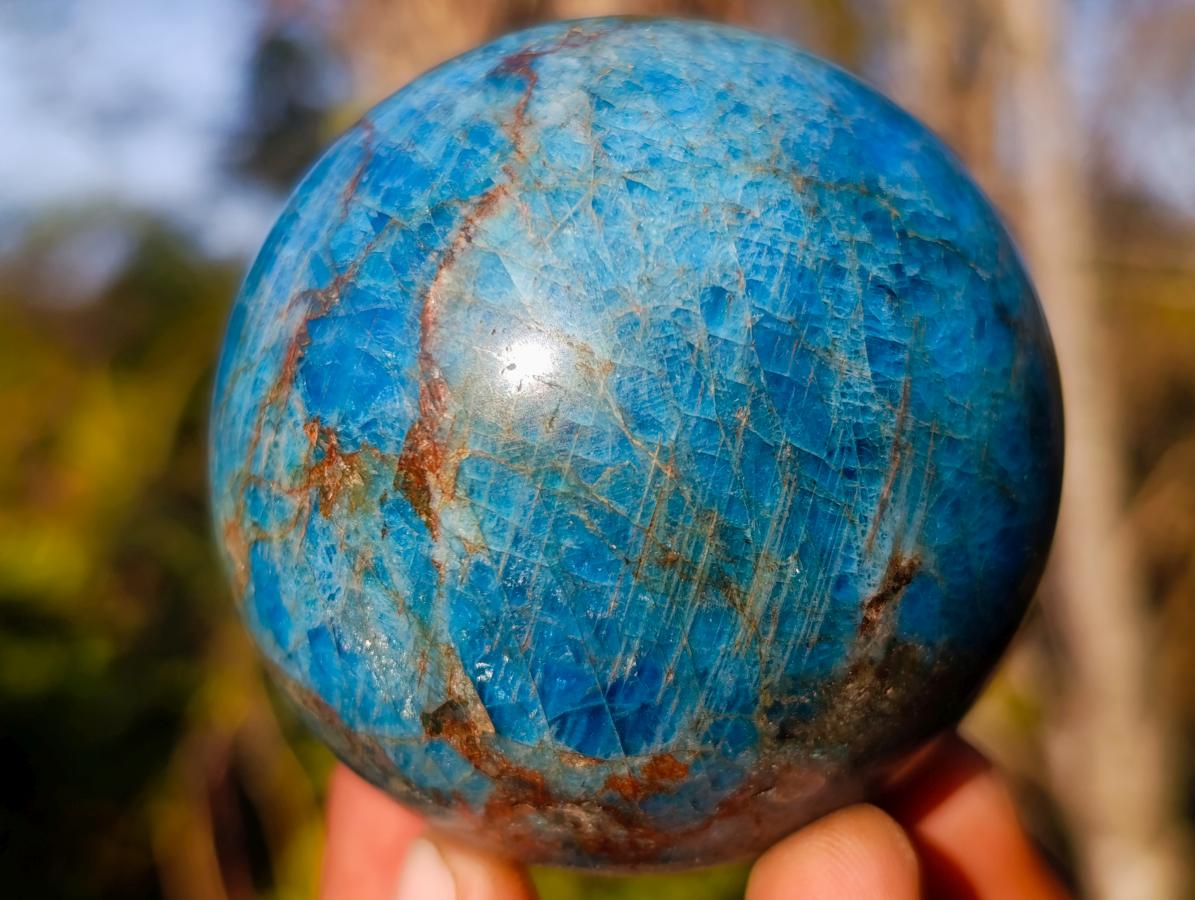 Polished Blue Apatite Spheres x 4 From Betroka, Madagascar