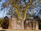 Polished Smokey Quartz Display Crystals x 12 From Madagascar