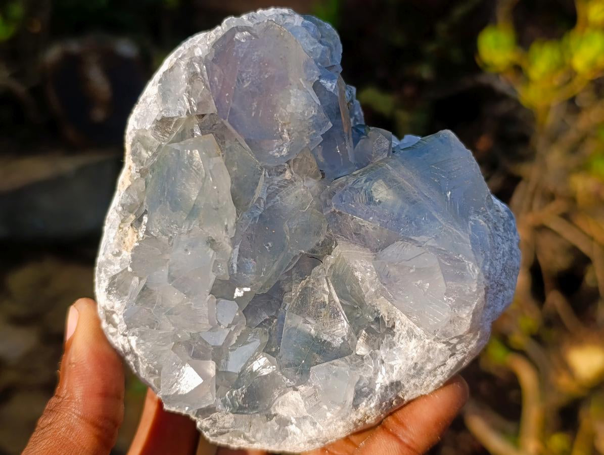Natural Blue Celestite Specimens x 2 From Sakoany, Madagascar