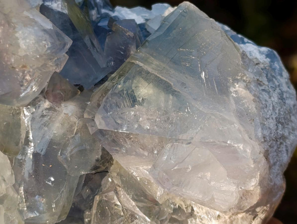 Natural Blue Celestite Specimens x 2 From Sakoany, Madagascar