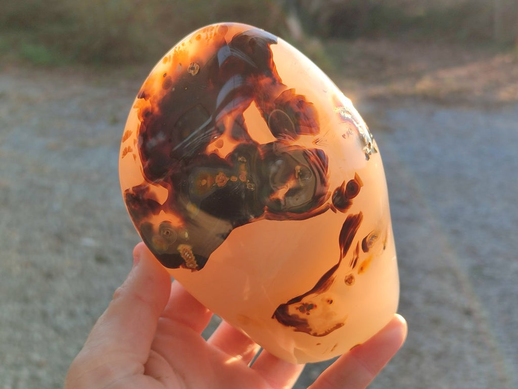 Polished Banded Agate Standing Display Pieces x 2 From Madagascar - Toprock Gemstones and Minerals 