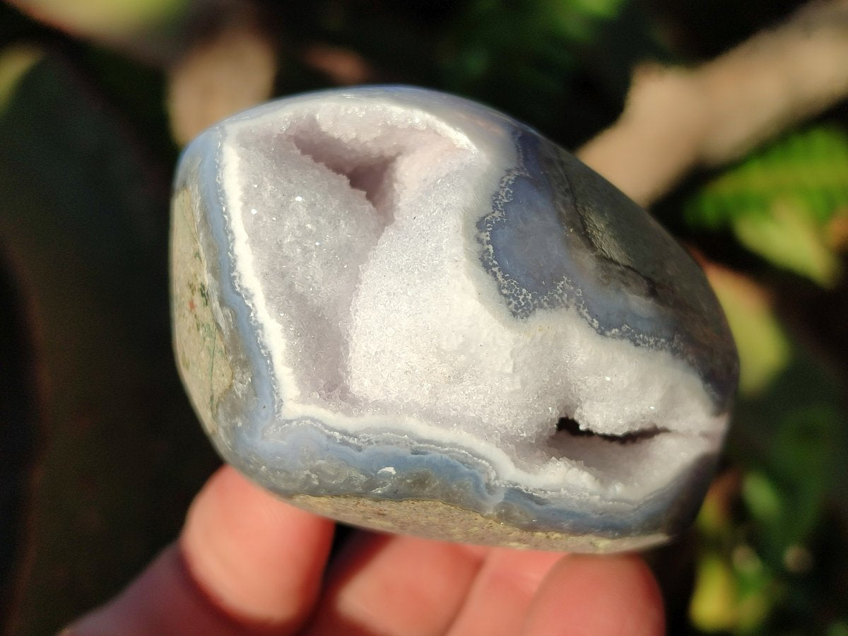 Polished Blue Lace Agate Standing Display Pieces x 6 From Nsanje, Malawi - Toprock Gemstones and Minerals 