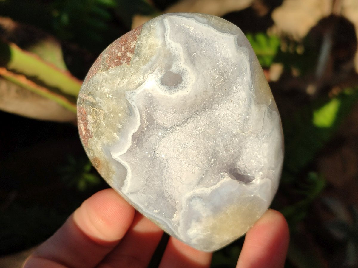 Polished Blue Lace Agate Standing Display Pieces x 6 From Nsanje, Malawi - Toprock Gemstones and Minerals 