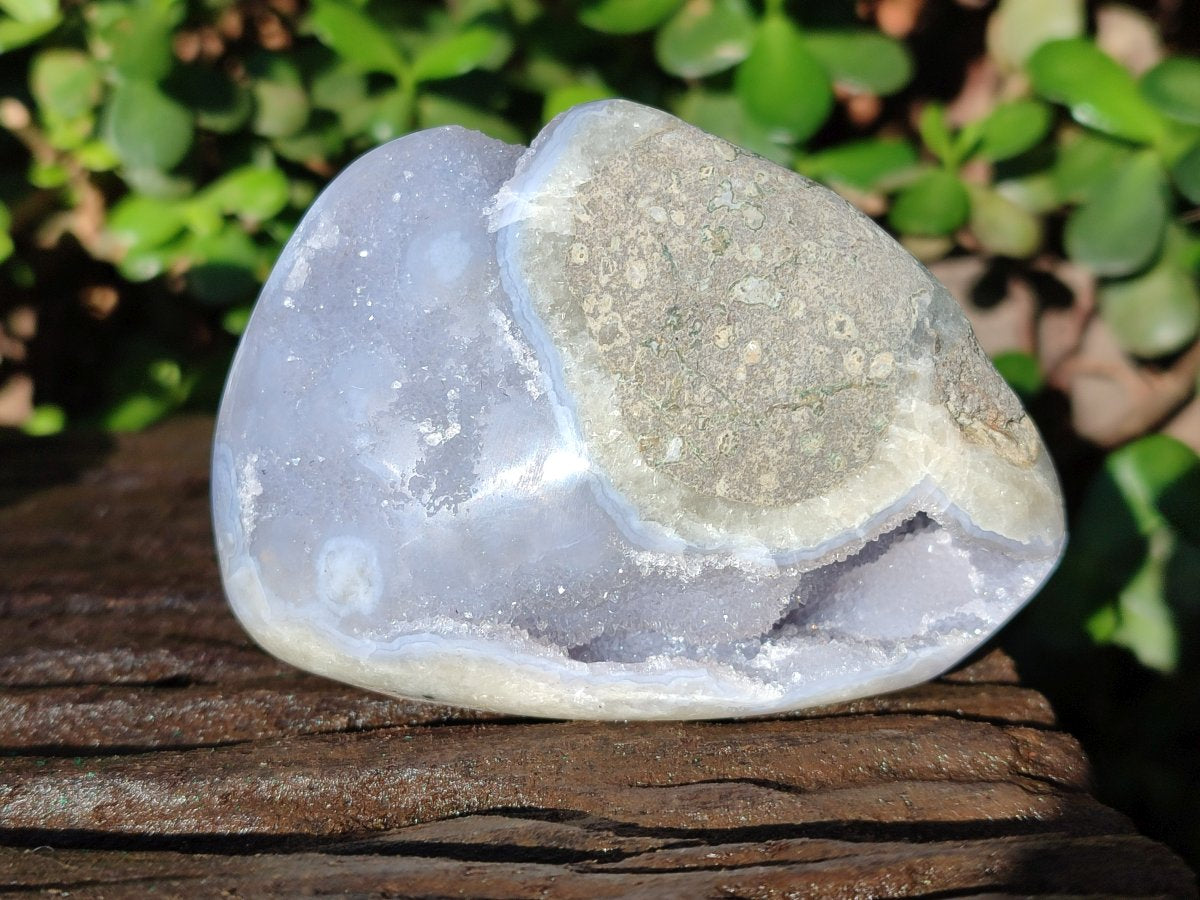 Polished Blue Lace Agate Standing Display Pieces x 6 From Nsanje, Malawi - Toprock Gemstones and Minerals 