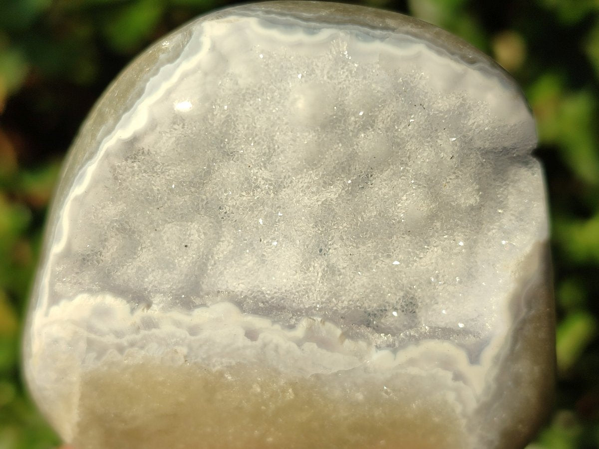 Polished Blue Lace Agate Standing Display Pieces x 6 From Nsanje, Malawi - Toprock Gemstones and Minerals 