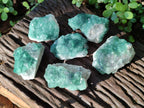 Natural Green Cubic Fluorite Specimens x 6 From Mandrosonoro, Madagascar - Toprock Gemstones and Minerals 