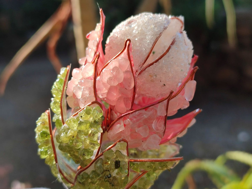 Hand Made Gemstone Protea Flowers x 6 From South Africa - Toprock Gemstones and Minerals 