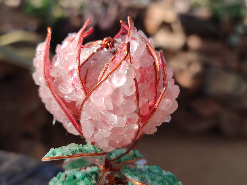 Hand Made Gemstone Protea Flowers x 6 From South Africa - Toprock Gemstones and Minerals 