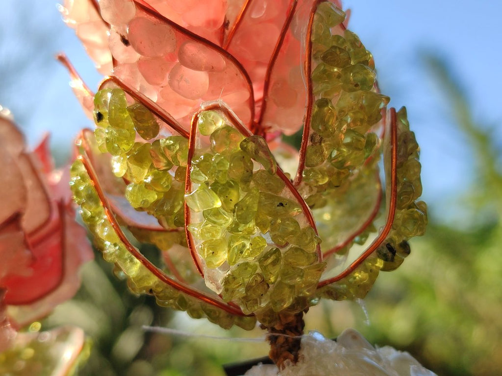 Hand Made Gemstone Protea Flowers x 6 From South Africa - Toprock Gemstones and Minerals 