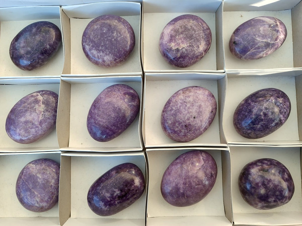 Polished Lepidolite Free Forms x 12 From Zimbabwe - Toprock Gemstones and Minerals 