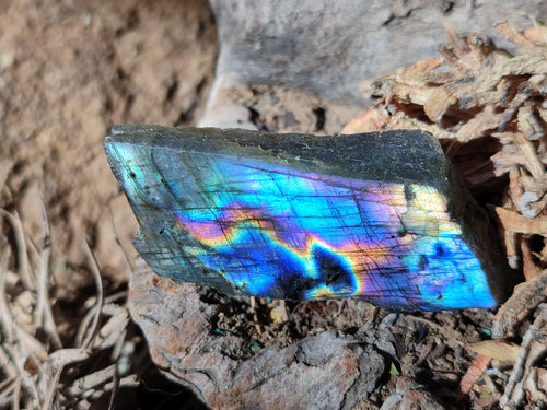 Polished on One Side Labradorite Slices x 35 From Madagascar - Toprock Gemstones and Minerals 