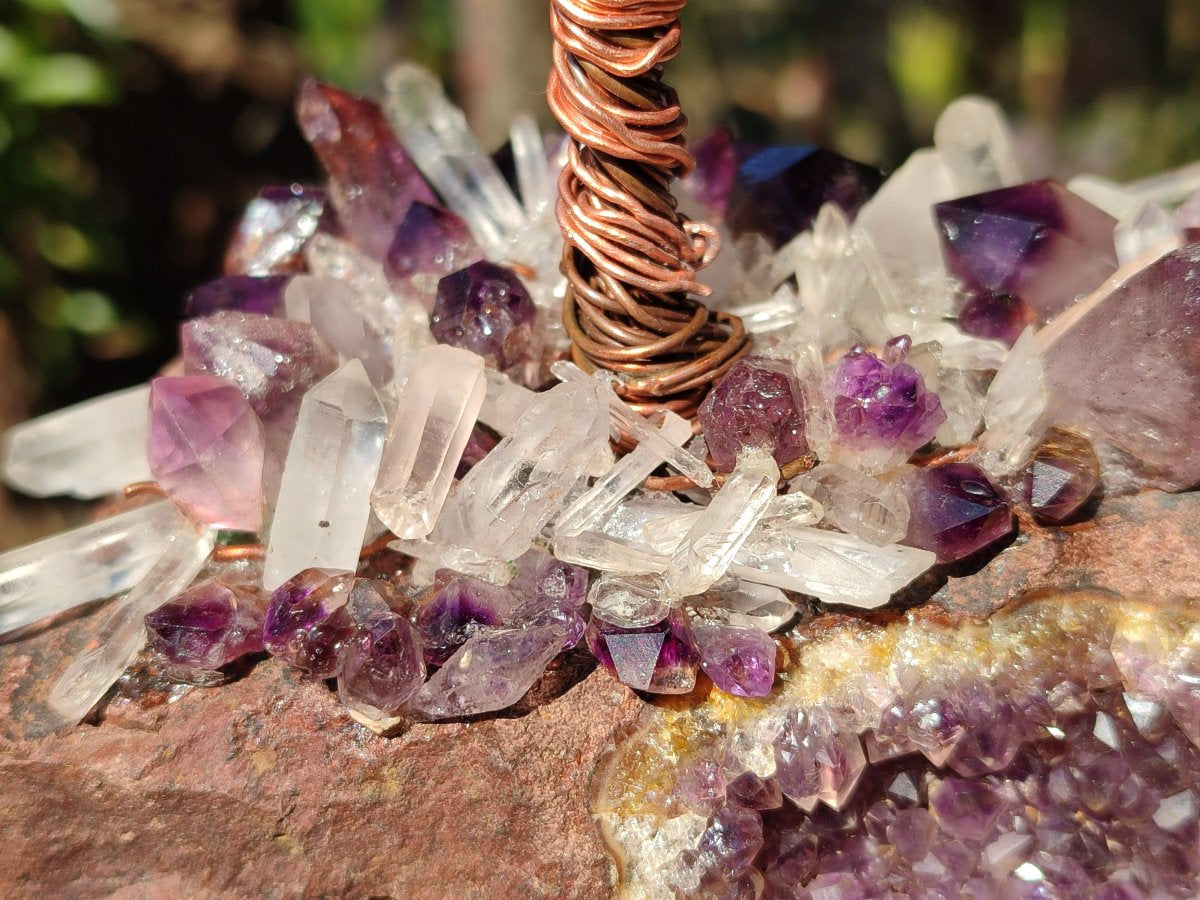 Hand Made Chiredzi Amethyst Wire Wrap Tree x 1 From South Africa - Toprock Gemstones and Minerals 