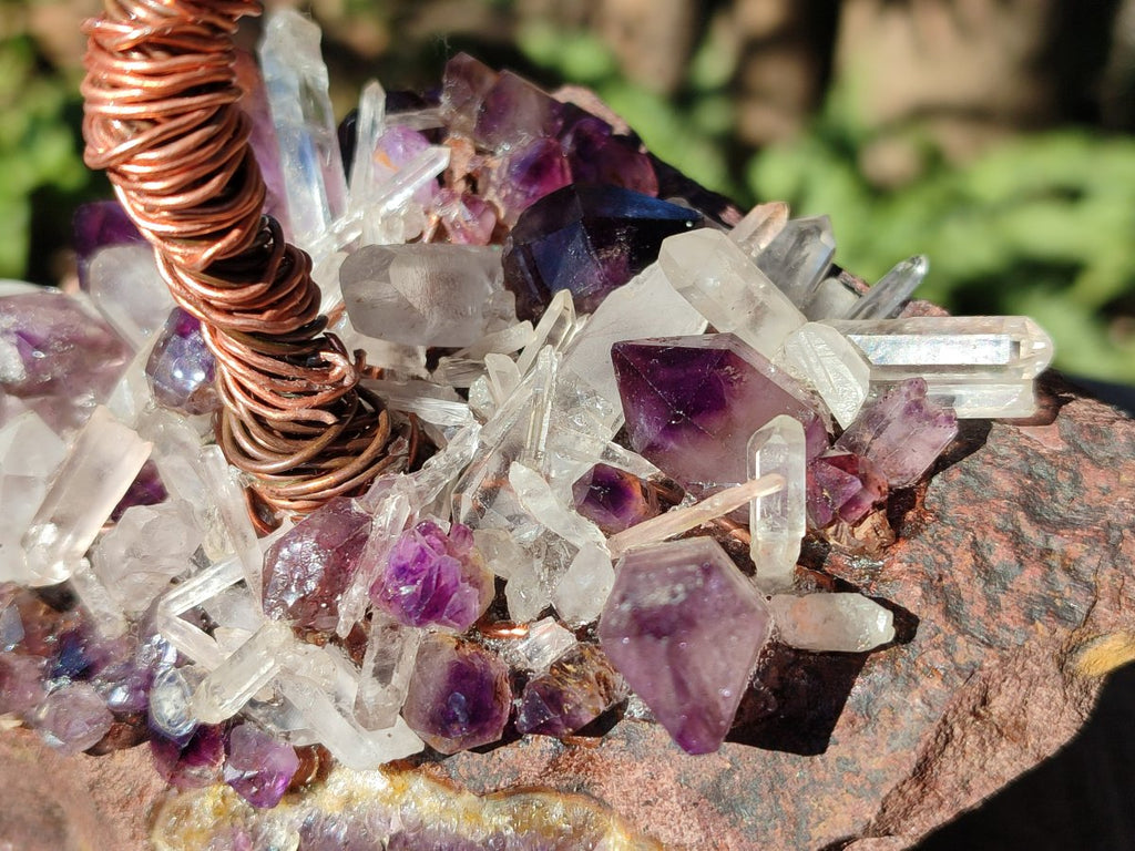 Hand Made Chiredzi Amethyst Wire Wrap Tree x 1 From South Africa - Toprock Gemstones and Minerals 