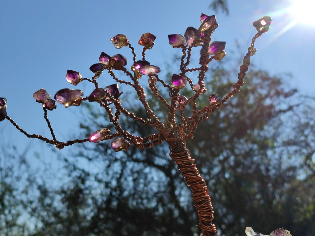 Hand Made Chiredzi Amethyst Wire Wrap Tree x 1 From South Africa - Toprock Gemstones and Minerals 