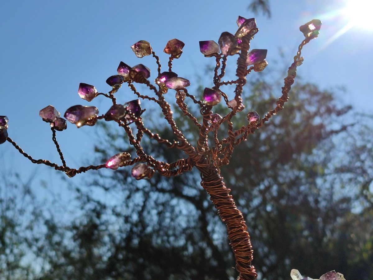 Hand Made Chiredzi Amethyst Wire Wrap Tree x 1 From South Africa - Toprock Gemstones and Minerals 