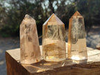 Polished Smokey Window Quartz Crystals x 6 From Madagascar - Toprock Gemstones and Minerals 
