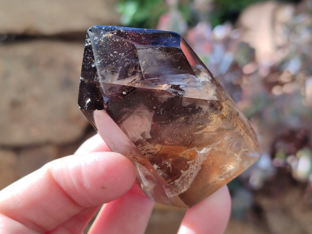 Polished Smokey Window Quartz Crystals x 6 From Madagascar - Toprock Gemstones and Minerals 