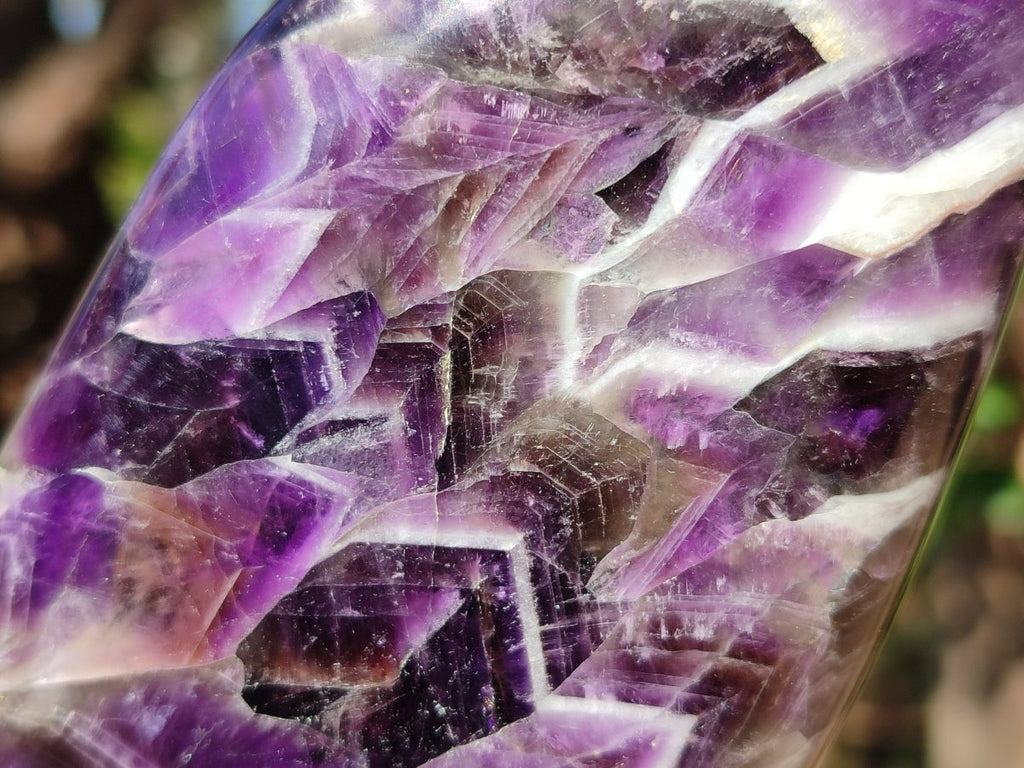 Polished Chevron Amethyst Standing Display Pieces x 3 From Zambia - Toprock Gemstones and Minerals 