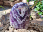 Polished Chevron Amethyst Standing Display Pieces x 3 From Zambia - Toprock Gemstones and Minerals 