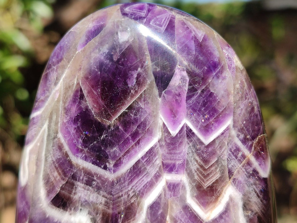 Polished Chevron Amethyst Standing Display Pieces x 3 From Zambia - Toprock Gemstones and Minerals 
