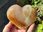 Polished Large Lemur Island Agate Hearts x 2 From Nosy Varika, Madagascar - Toprock Gemstones and Minerals 