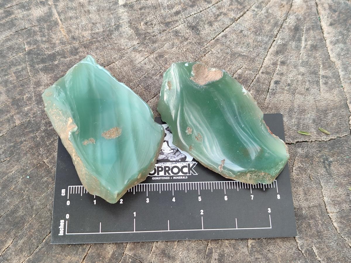 Polished on One Side Mtorolite Chrysoprase Slices x 35 From Mutorashanga, Zimbabwe - Toprock Gemstones and Minerals 