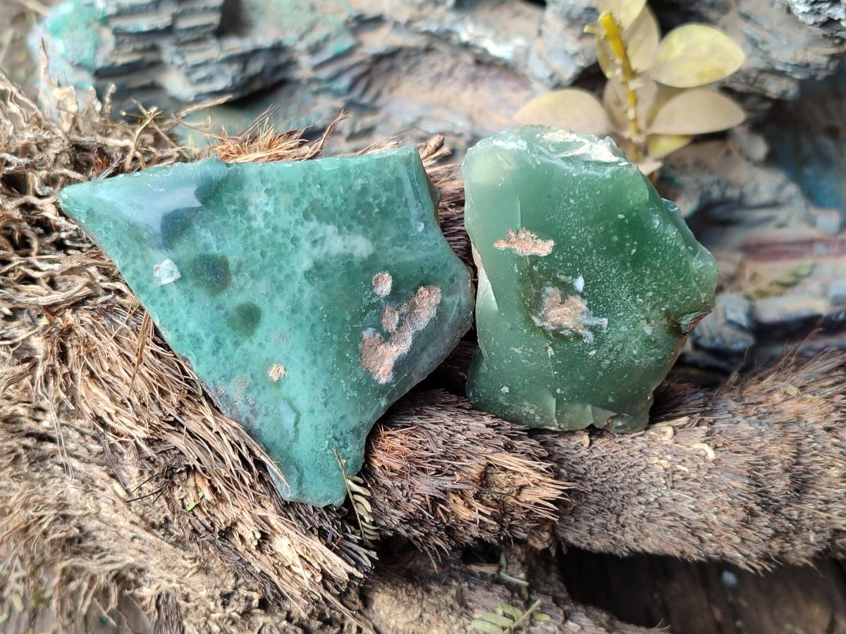 Polished on One Side Mtorolite Chrysoprase Slices x 35 From Mutorashanga, Zimbabwe - Toprock Gemstones and Minerals 