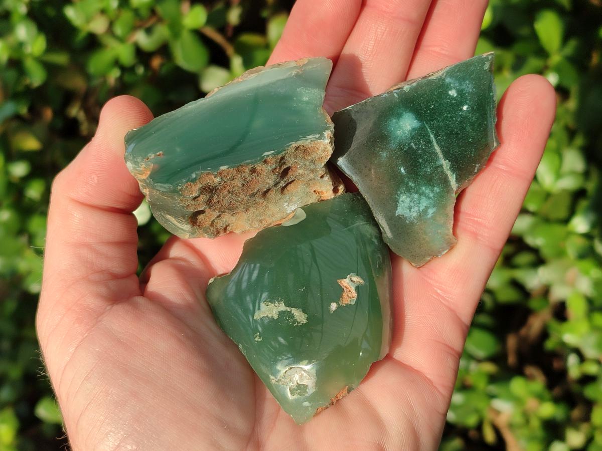 Polished on One Side Mtorolite Chrysoprase Slices x 35 From Mutorashanga, Zimbabwe - Toprock Gemstones and Minerals 