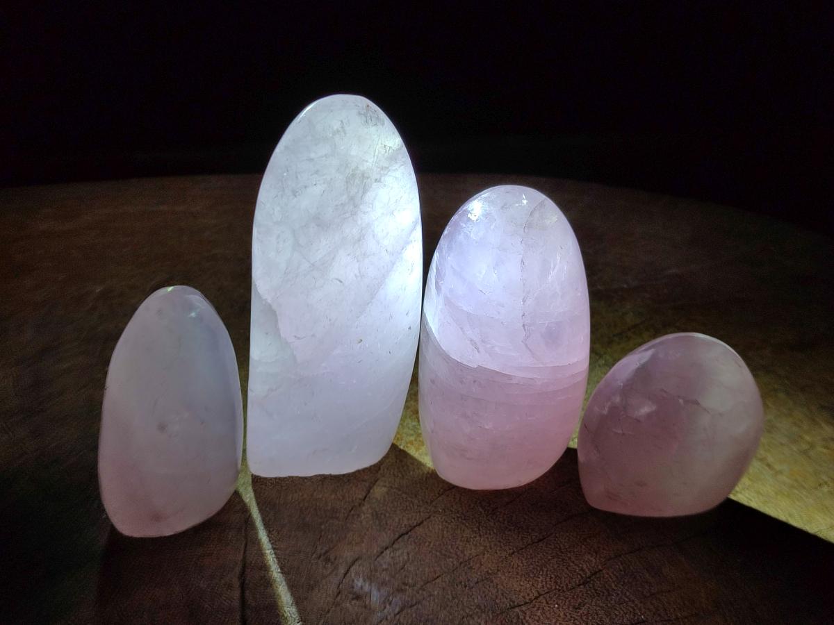 Polished Gemmy Rose Quartz Standing Display Pieces x 19 From Zimbabwe - Toprock Gemstones and Minerals 