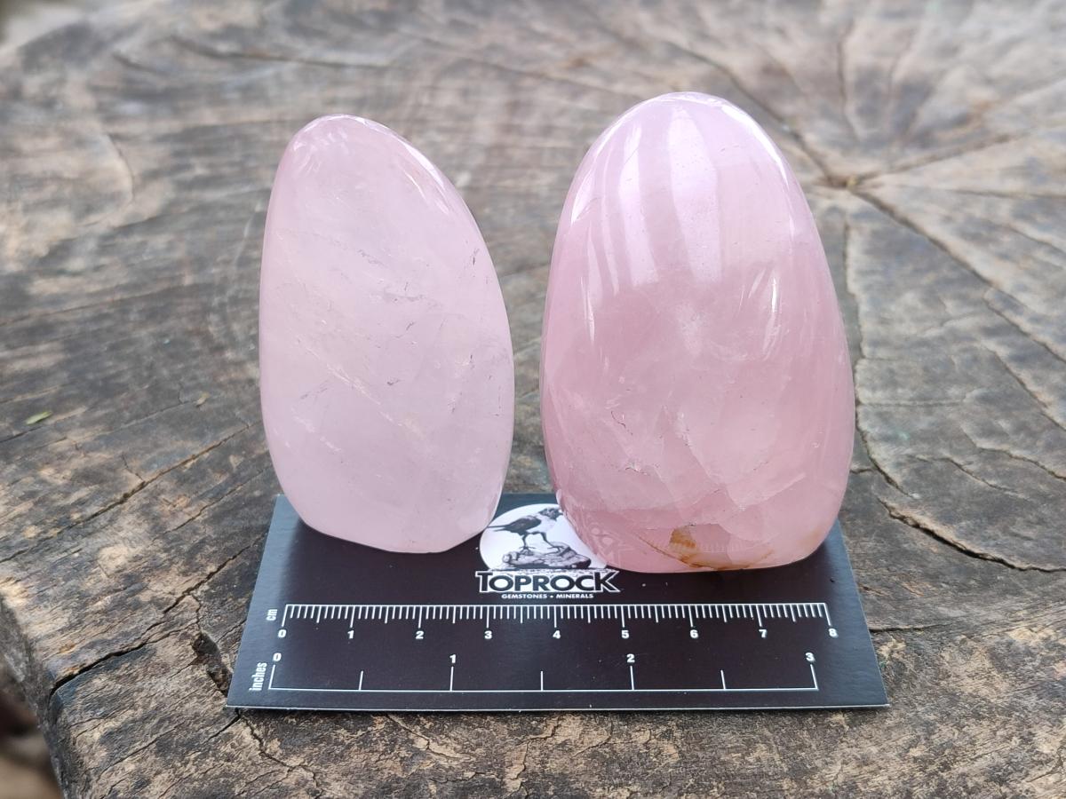 Polished Gemmy Rose Quartz Standing Display Pieces x 19 From Zimbabwe - Toprock Gemstones and Minerals 